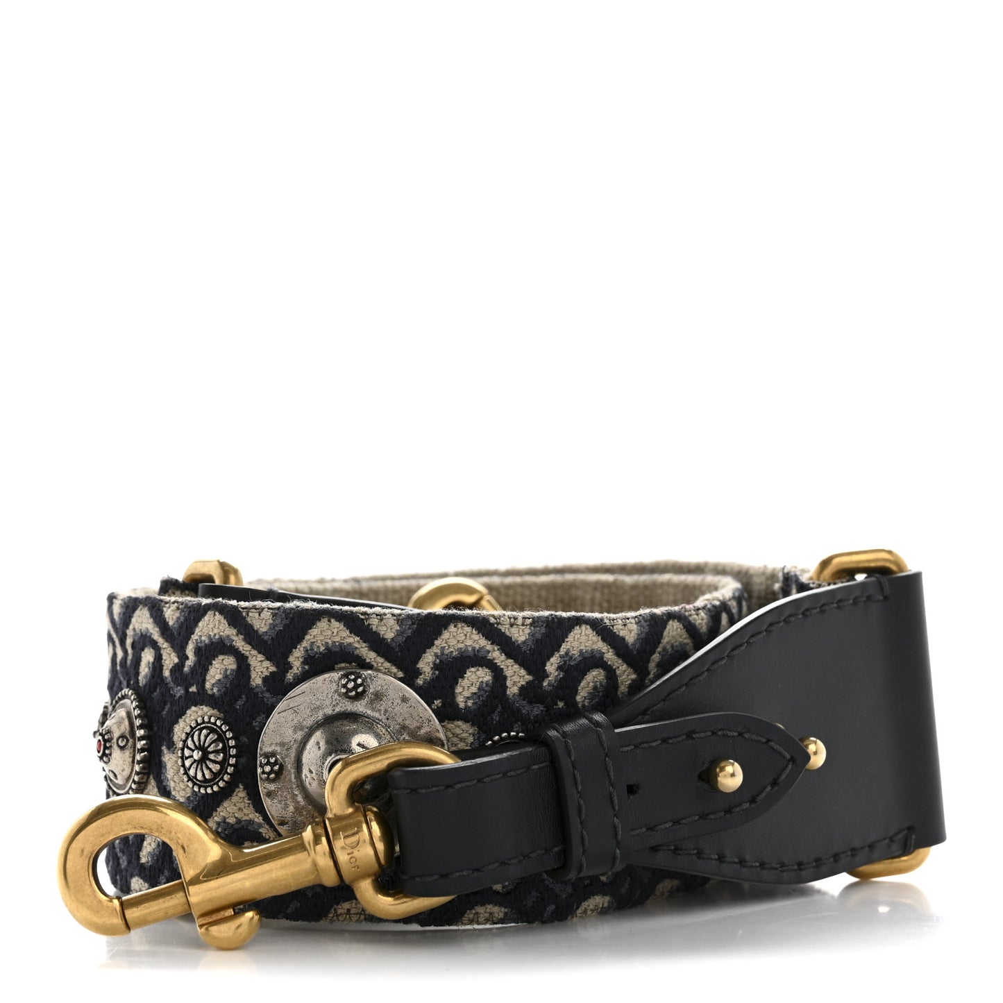 Oblique Studded Shoulder Strap Blue