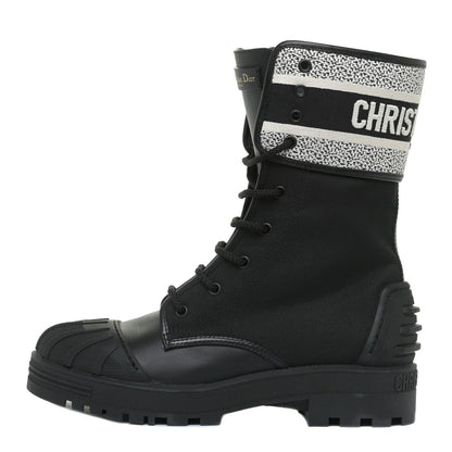Christian Dior Calfskin Technical Fabric D-Major Ankle Boots 40 Black Taupe 1 of 10