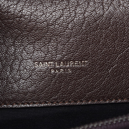 Saint Laurent Sheepskin Matelasse Chevron Monogram Large College Satchel Black Tulip 6 of 17
