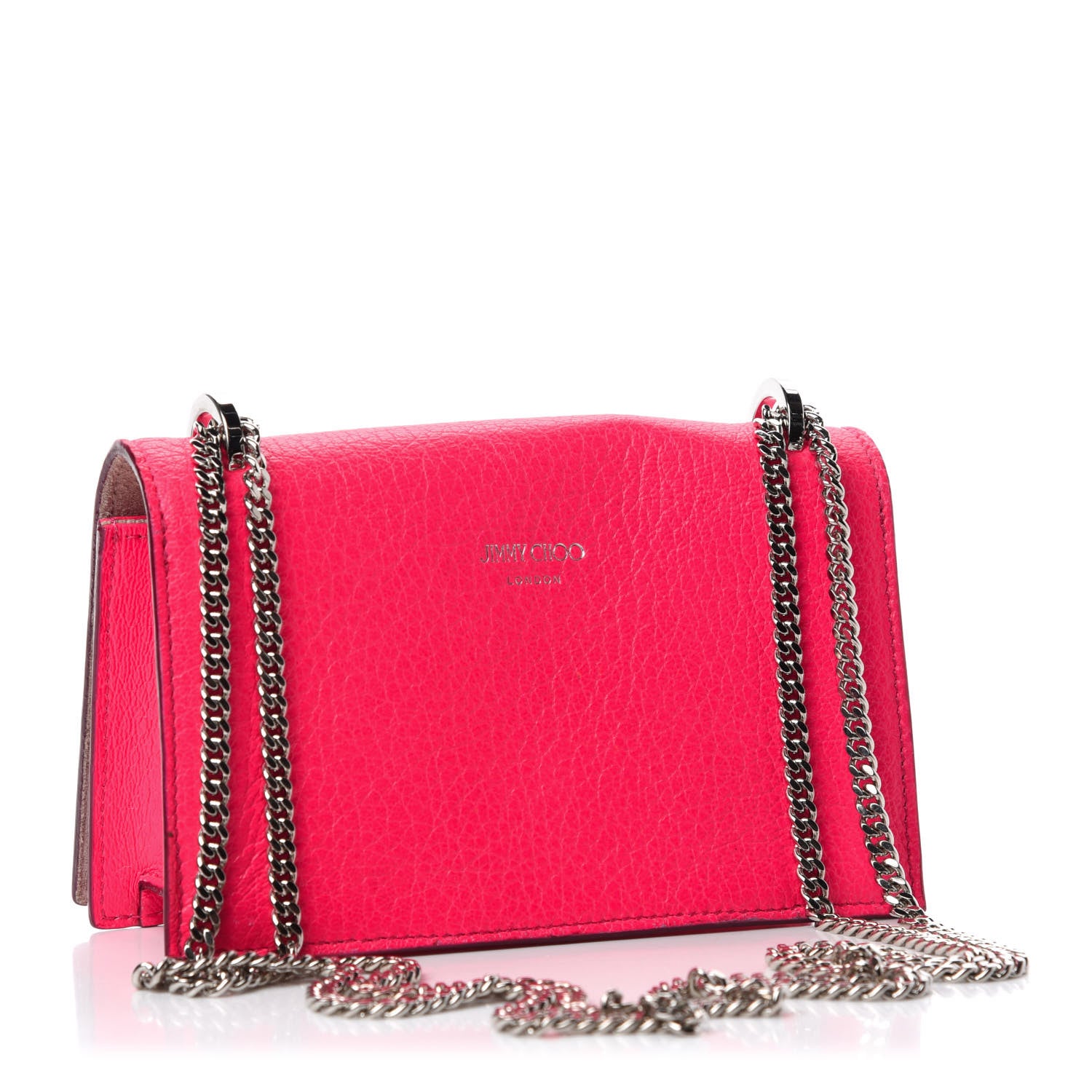 Jimmy Choo Calfskin Star Studded Floria Shocking Pink 3 of 9