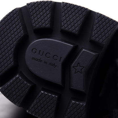 Gucci Tweed GG Monogram Lace Up Combat Ankle Boots 35 Black 11 of 15