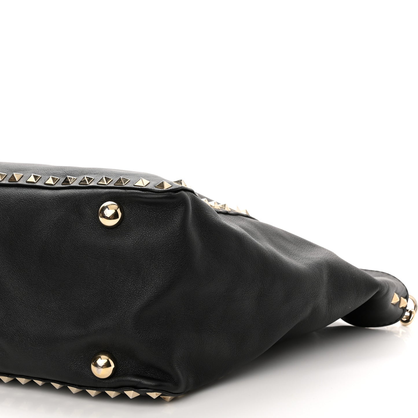 Vitello Medium Rockstud Tote Black