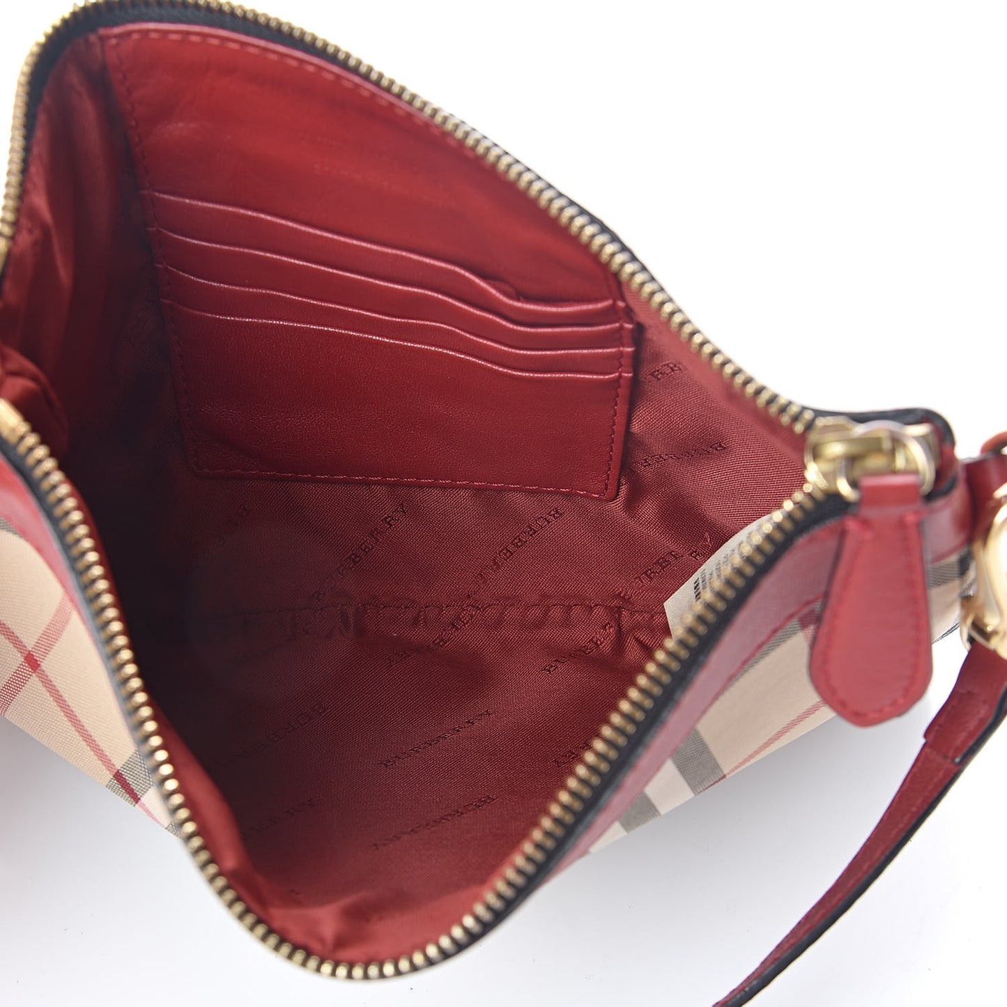 Horseferry Check Peyton Crossbody Clutch Bag Red