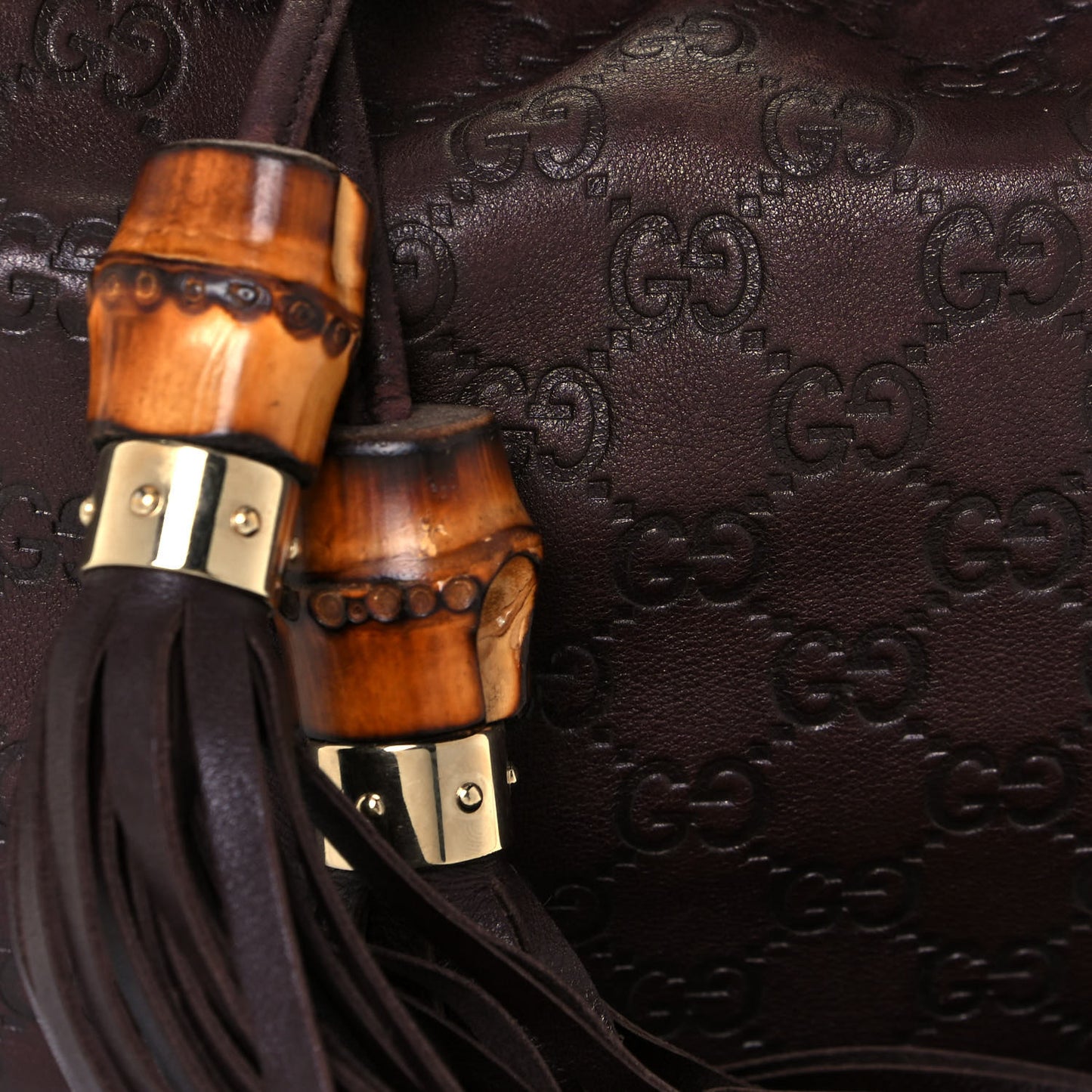 Guccissima Medium Indy Top Handle Hobo Dark Brown