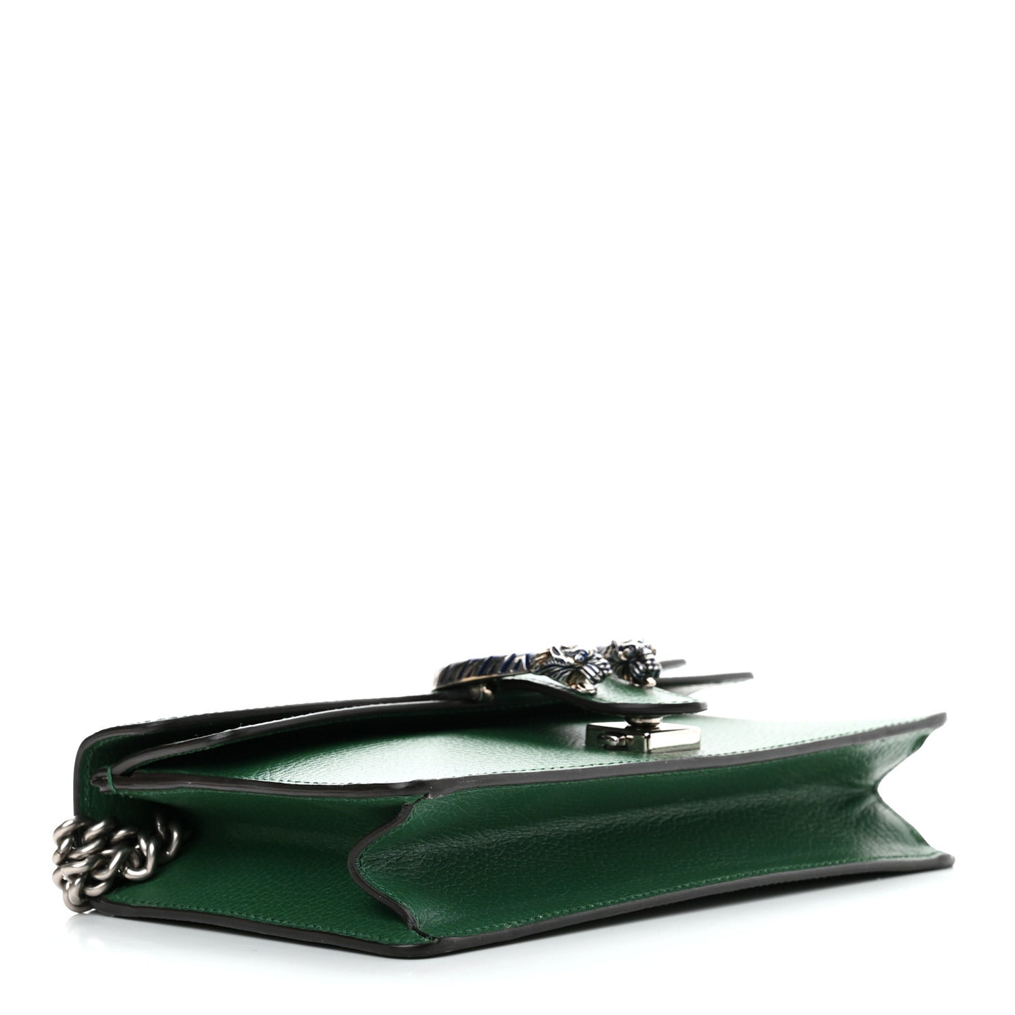 Dollar Calfskin Enamel Small Dionysus Shoulder Bag Emerald Electric Blue