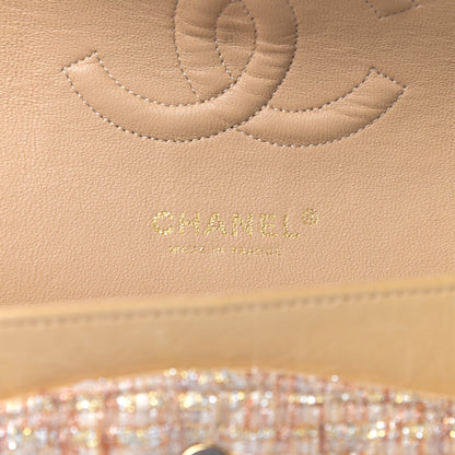 Chanel Tweed Quilted Medium Double Flap Brown Gold 6 of 9