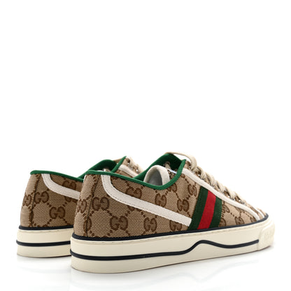 Gucci GG Monogram Web Womens 1977 Tennis Sneakers 39 Beige Ebony Mystic White 4 of 8