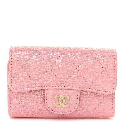Chanel Iridescent Caviar Quilted Classic 4 Key Holder Wallet Pink 1 of 8