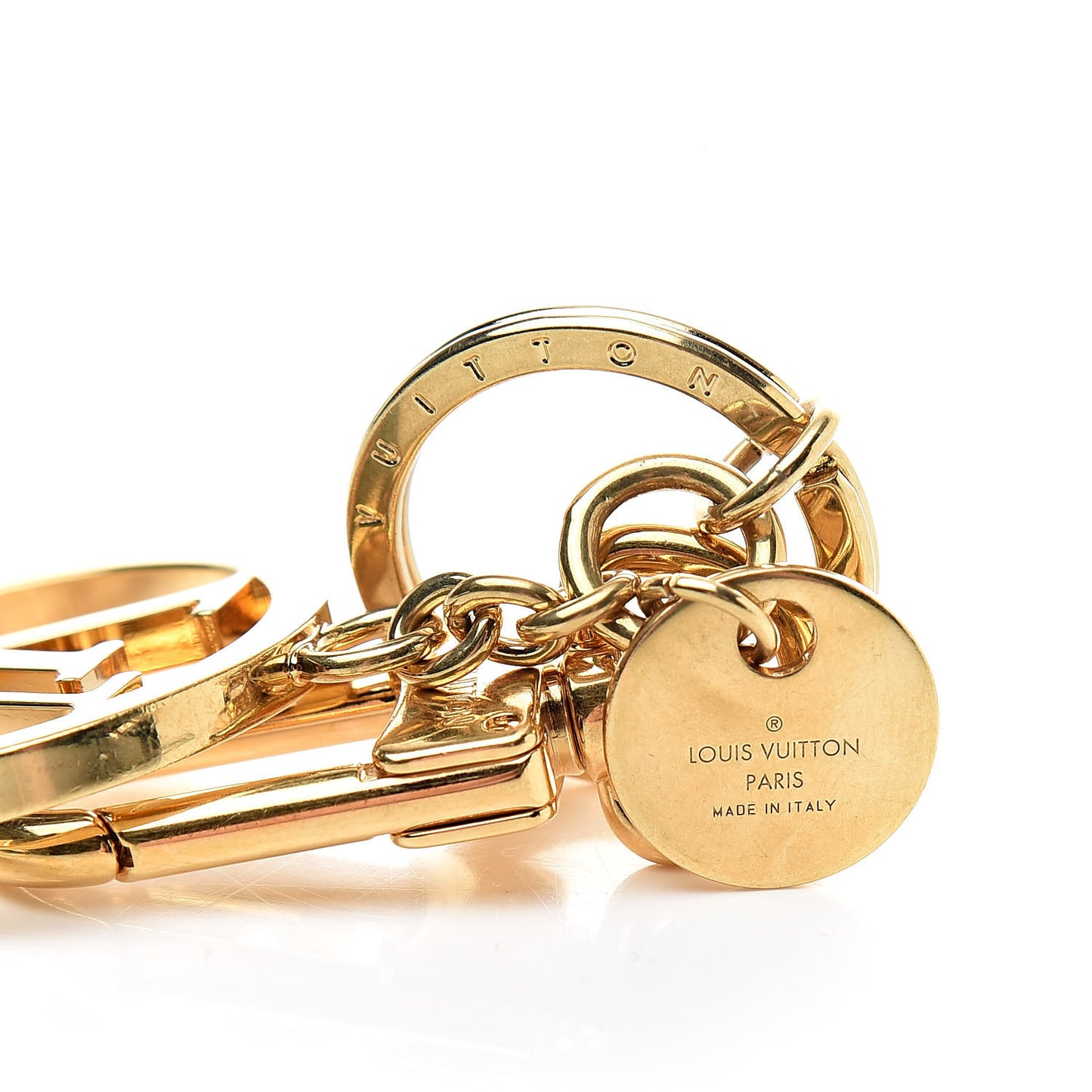 LV Circle Bag Charm Key Holder Gold