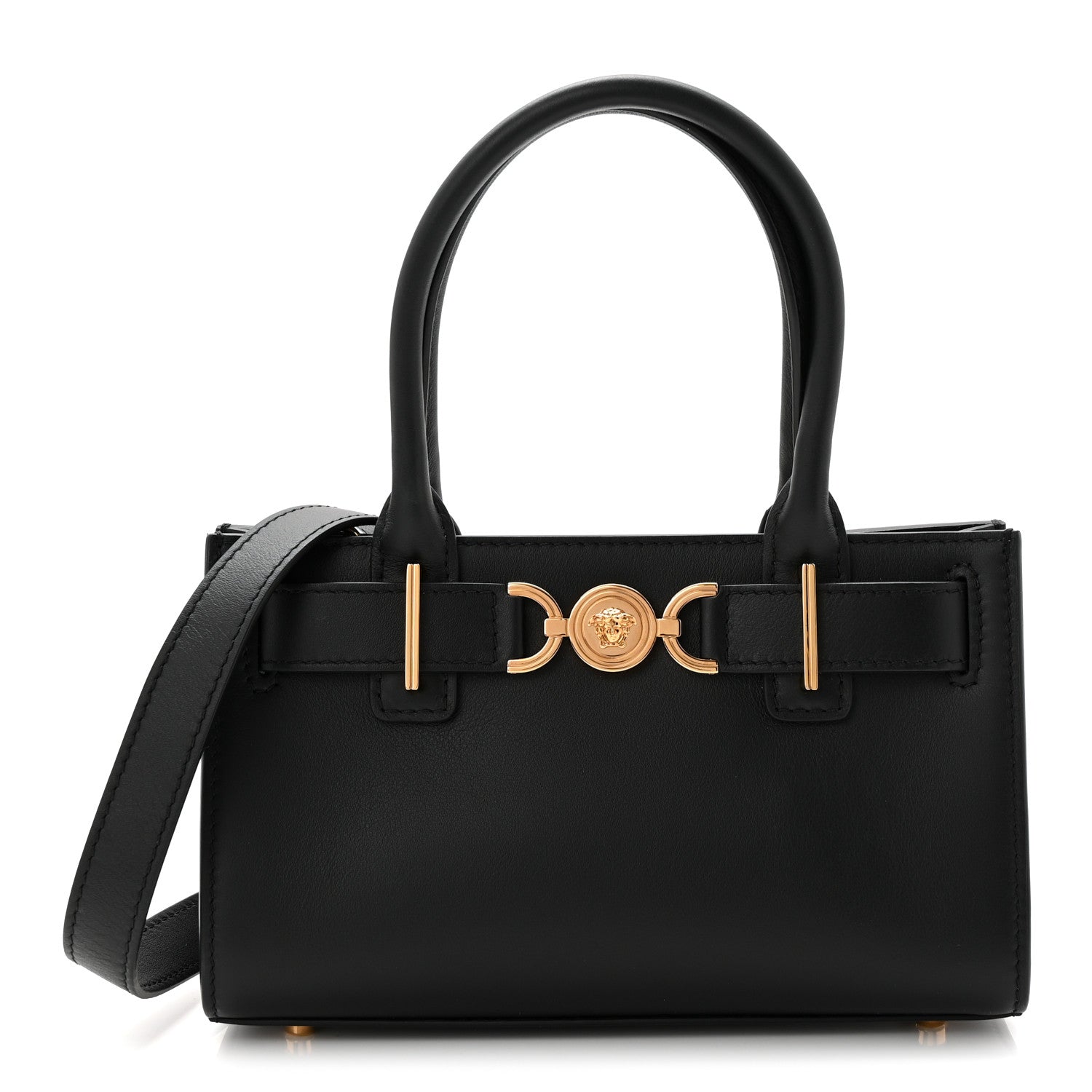 Versace Calfskin Small Medusa '95 Tote  Black 1 of 9