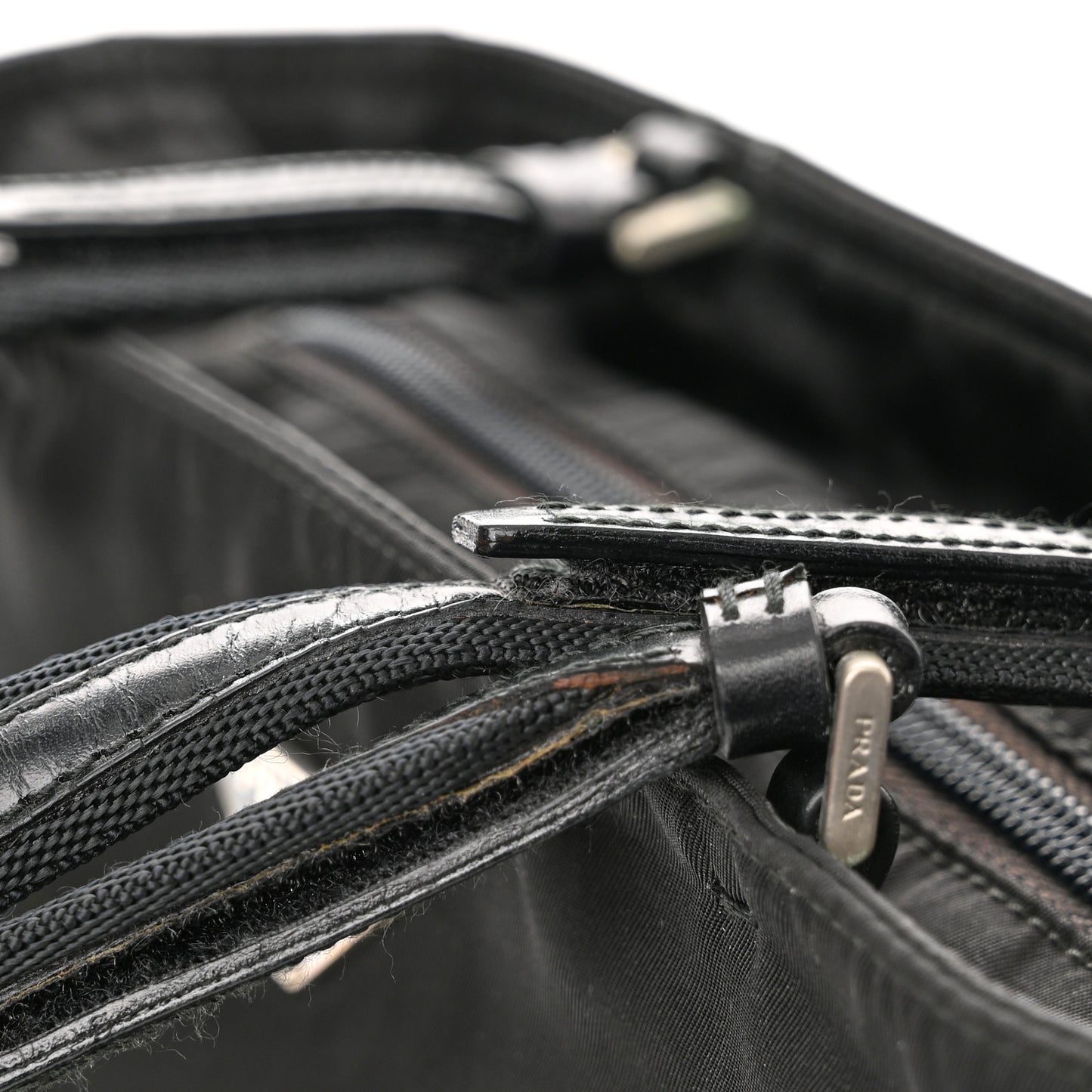 Nylon Calfskin Tote Black