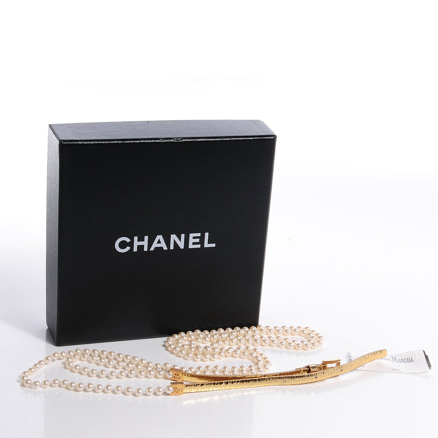 Pearl and Leather CC Double Wrap Belt Gold