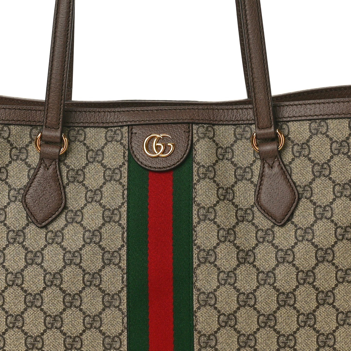 GG Supreme Monogram Medium Ophidia Shopping Tote Brown