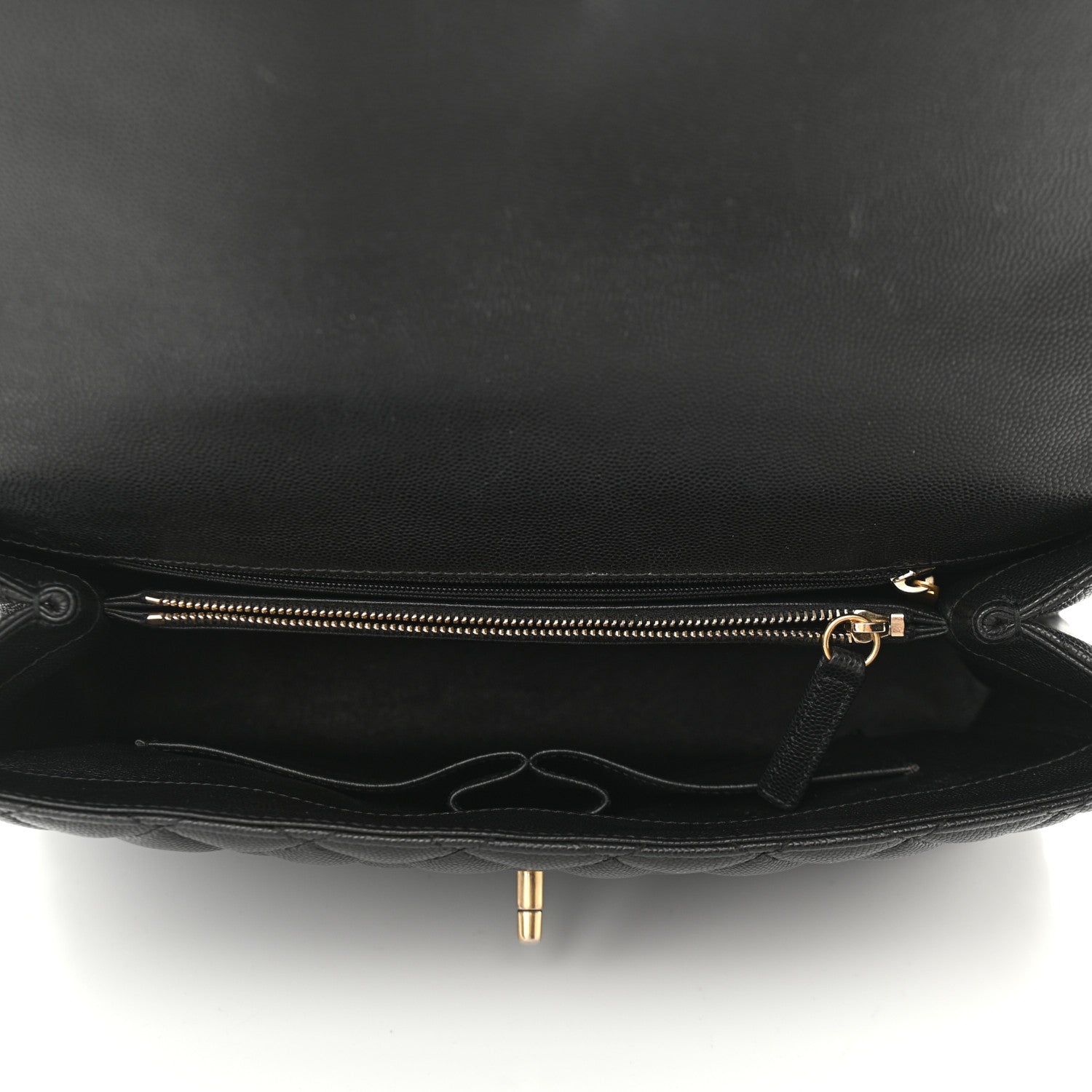 Chanel Caviar Lizard Quilted Medium Coco Handle Flap Black 5 of 10