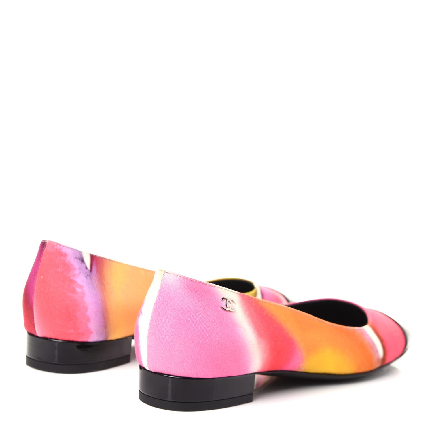 Chanel Fabric Patent Printed CC Cap Toe Ballerina Flats 36 Multicolor 9 of 18