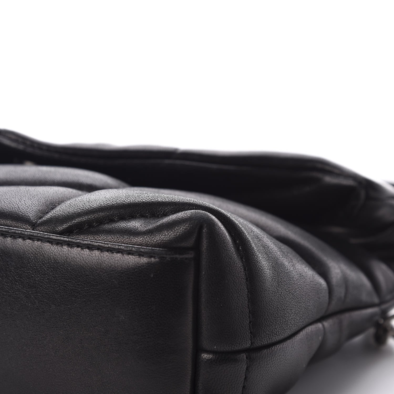 Saint Laurent Lambskin Quilted Toy Loulou Puffer Monogram Chain Satchel Black 11 of 13