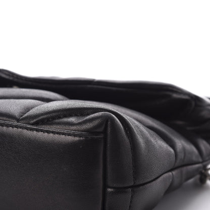 Saint Laurent Lambskin Quilted Toy Loulou Puffer Monogram Chain Satchel Black 11 of 13