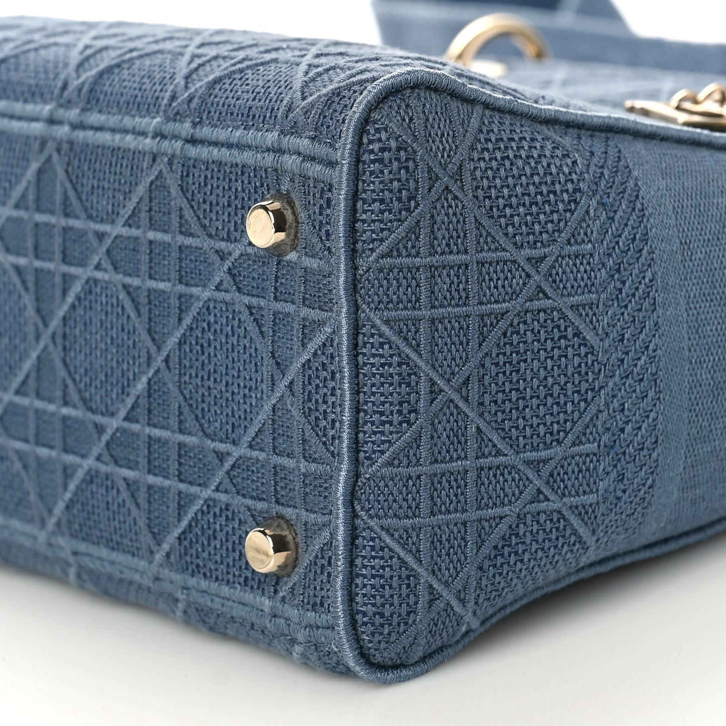Canvas Embroidered Cannage Medium Lady D-Lite Denim Blue