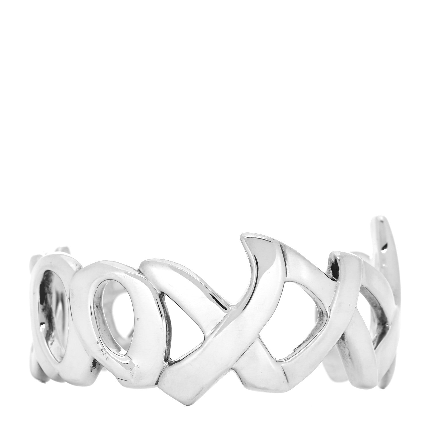 Tiffany Sterling Silver Paloma's Graffiti Love & Kisses Cuff Bracelet 2 of 10