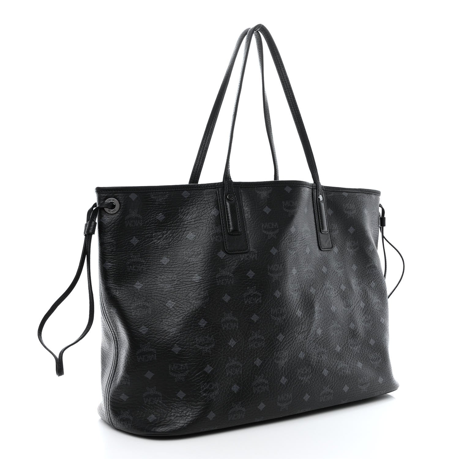 MCM Visetos Large Liz Reversible Shopper Tote Black 4 of 18