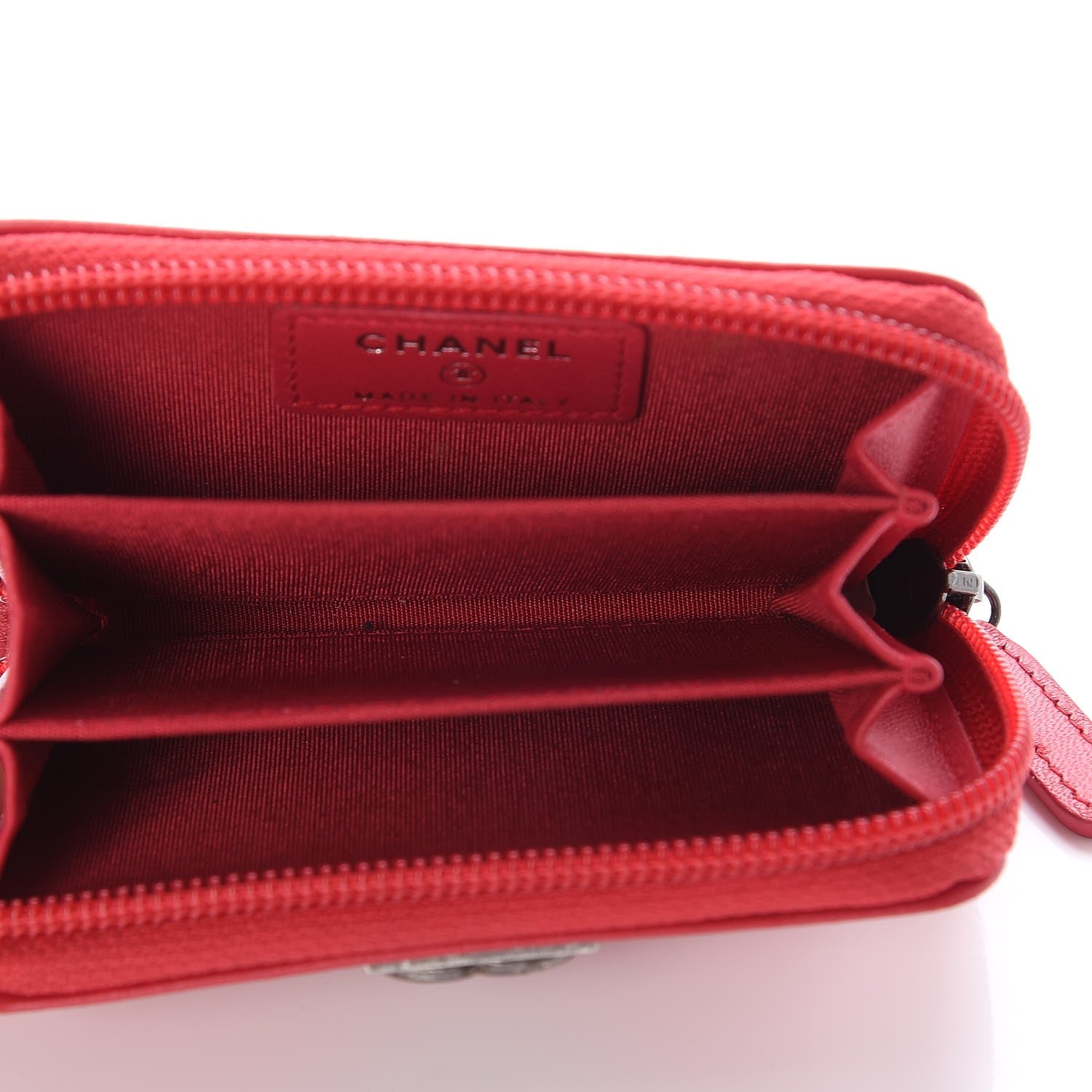 Chanel Lambskin Quilted Boy Zip Around Coin Purse Wallet Dark Pink 5 of 7