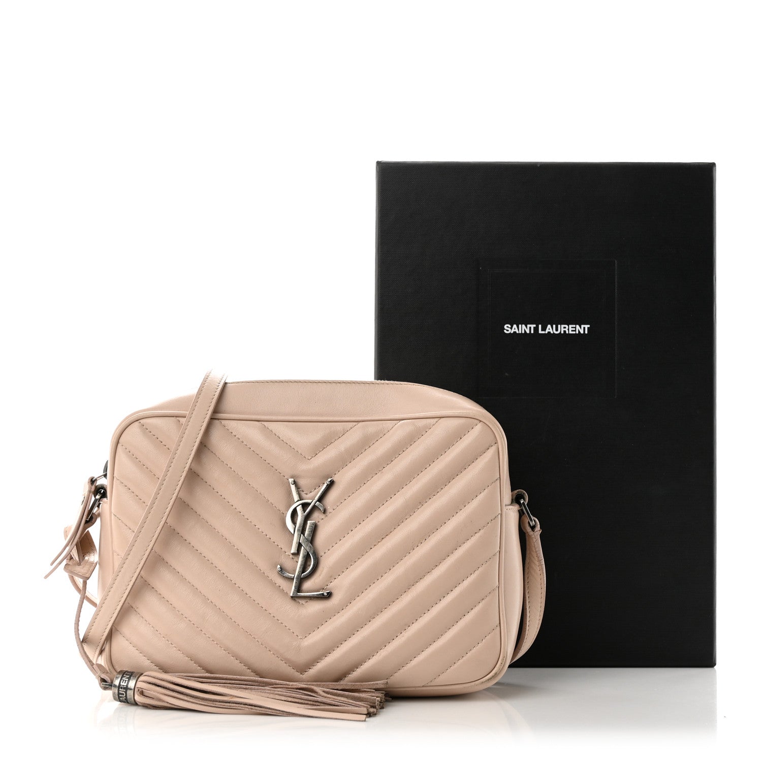 Saint Laurent Calfskin Matelasse Monogram Lou Camera Bag Marble Pink 3 of 12