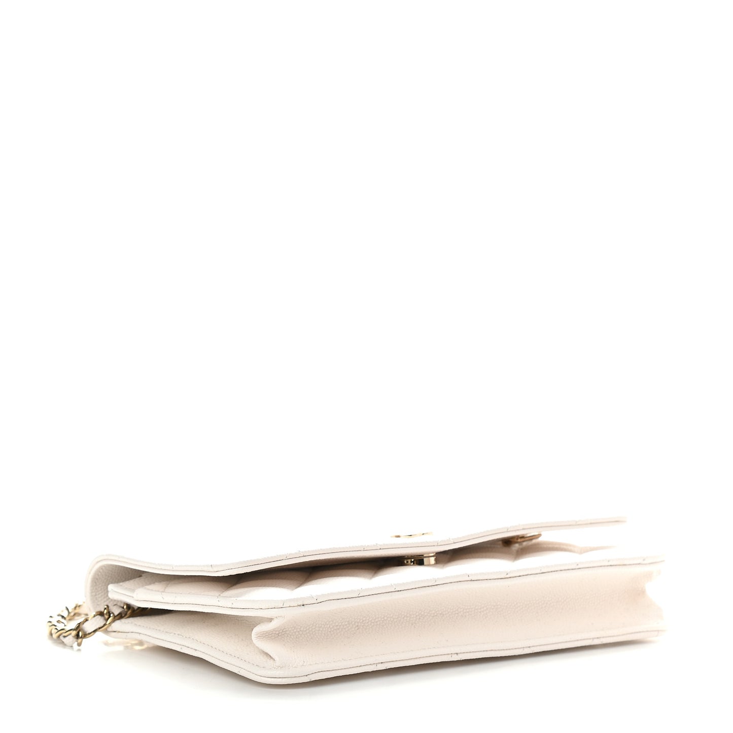 Caviar Quilted Wallet On Chain WOC White
