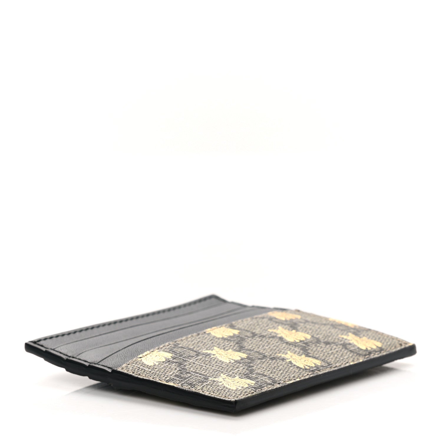 Gucci GG Supreme Monogram Bees Card Holder Black 4 of 7