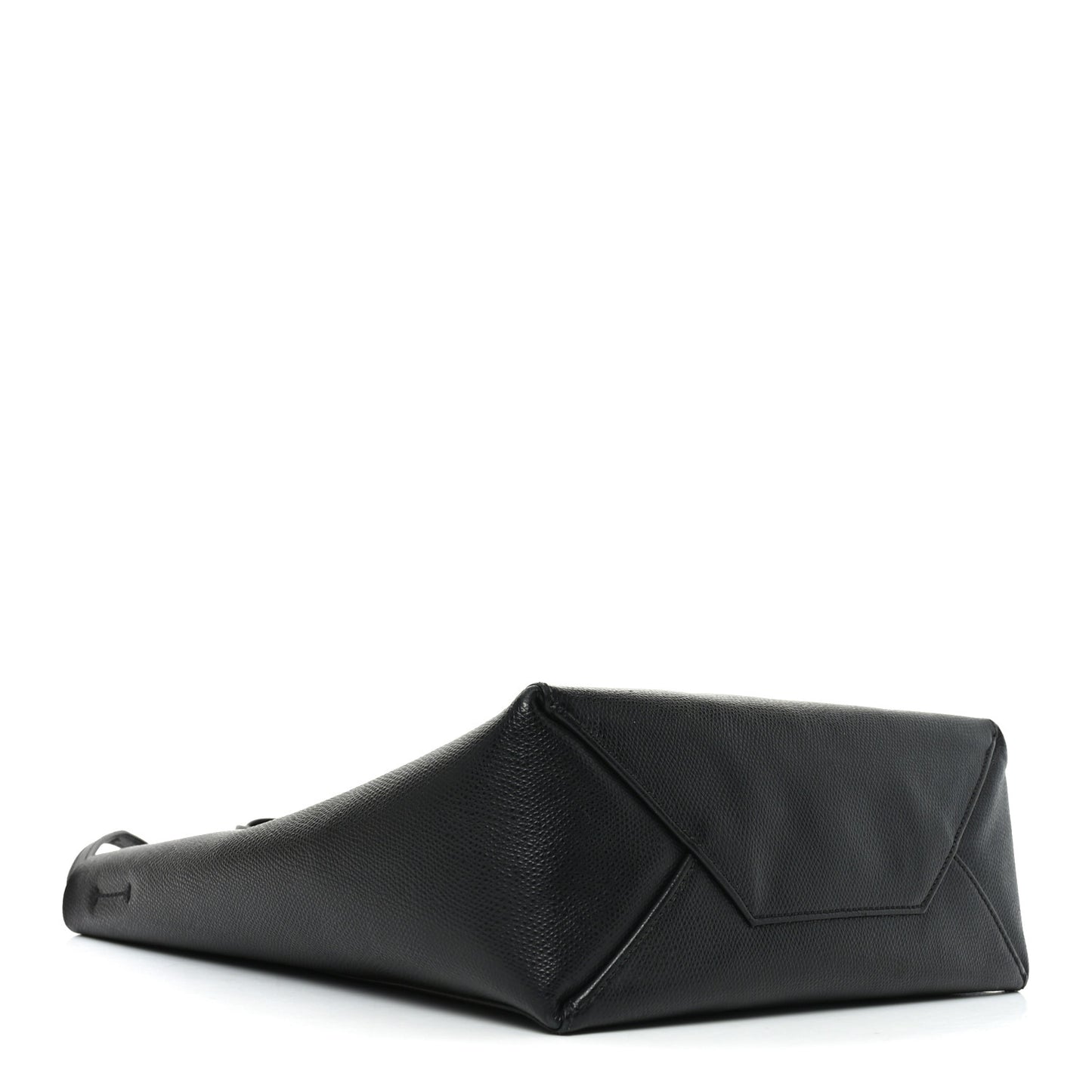 Grained Calfskin Small Vertical Cabas Black