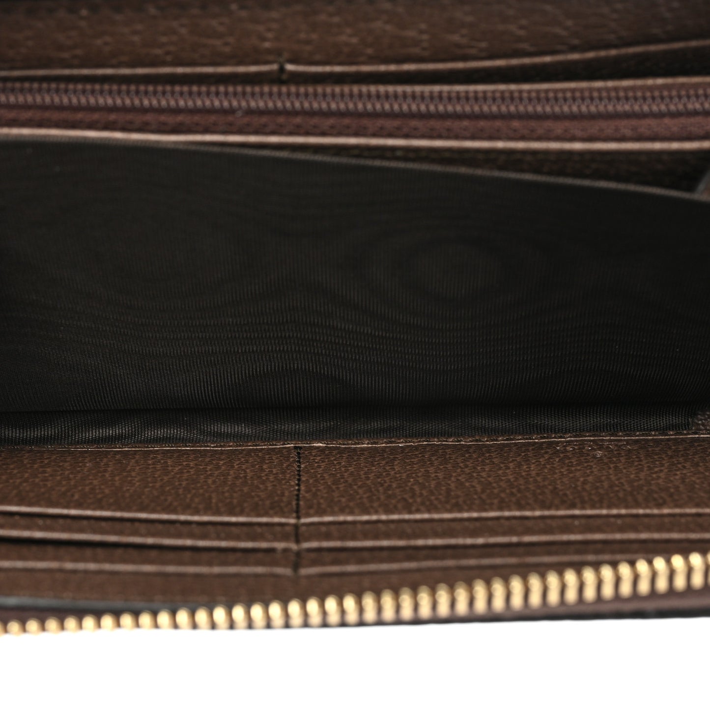 GG Supreme Monogram Web Ophidia Zip Around Wallet Brown