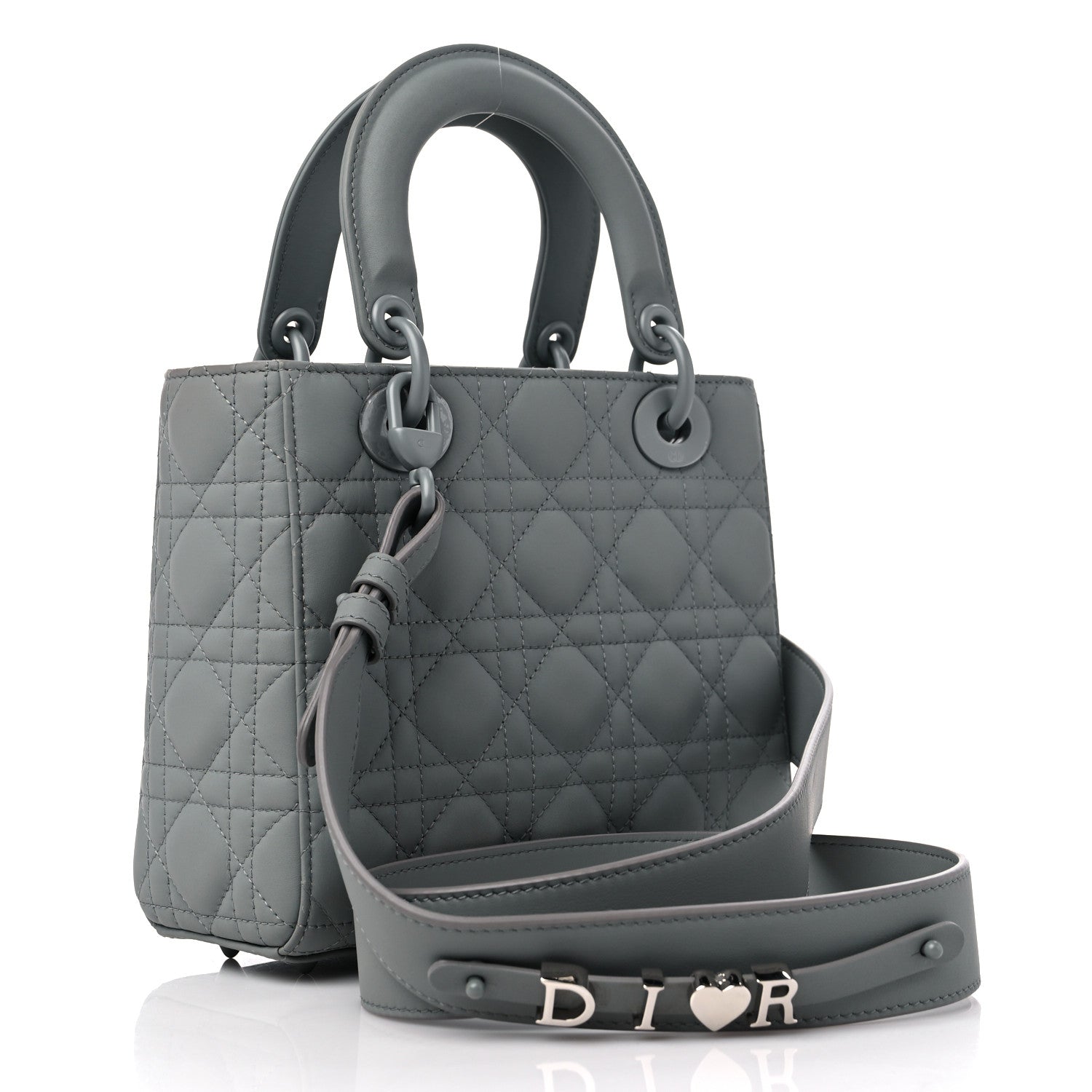 Christian Dior Ultra Matte Calfskin Cannage Small My ABCDior Lady Dior Gray 4 of 10