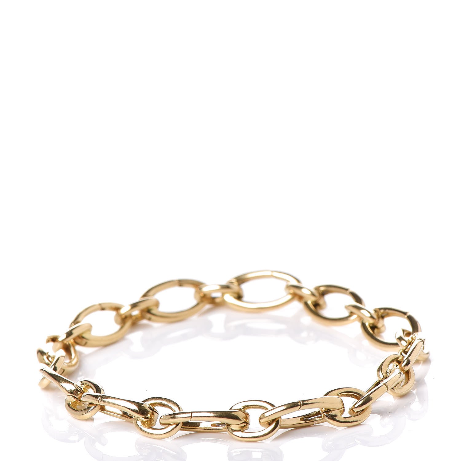 Tiffany 18K Yellow Gold Clasping Oval Link Bracelet 3 of 5