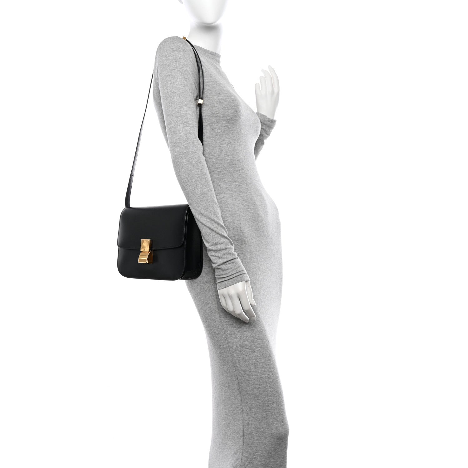 Celine Box Calfskin Medium Classic Box Flap Bag Black 2 of 12