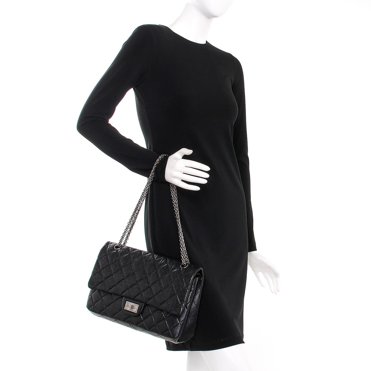Chanel Aged Calfskin Quilted 2.55 Reissue 227 Flap Black 2 of 8
