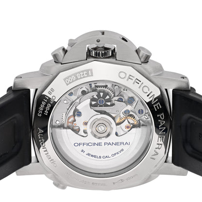 Panerai Stainless Steel Rubber 44mm Luminor Rattrapante 1950 Automatic Watch Black PAM00213 4 of 5