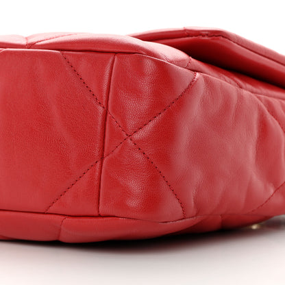 Chanel Goatskin Quilted Medium Chanel 19 Flap Red 10 of 13