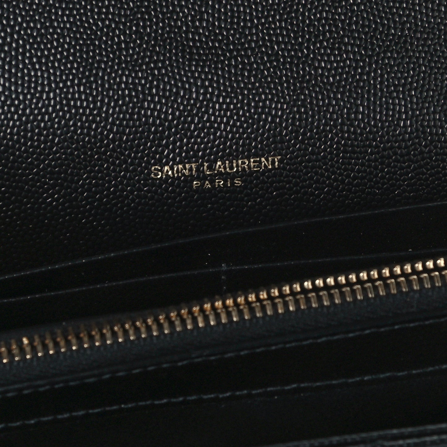 Grain De Poudre Matelasse Chevron Monogram Chain Wallet Black