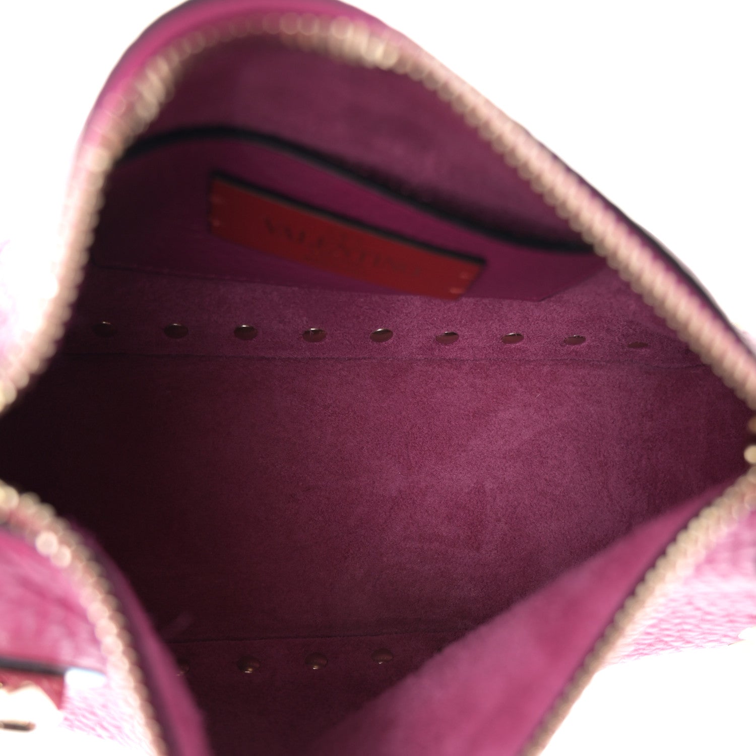 Valentino Garavani Pebbled Calfskin Small Rockstud Flip Lock Shoulder Bag Fuxia 5 of 9