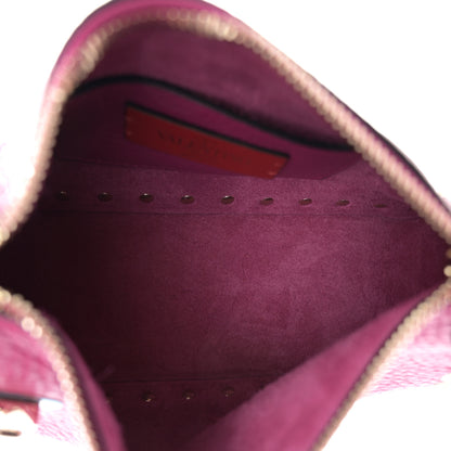 Valentino Garavani Pebbled Calfskin Small Rockstud Flip Lock Shoulder Bag Fuxia 5 of 9