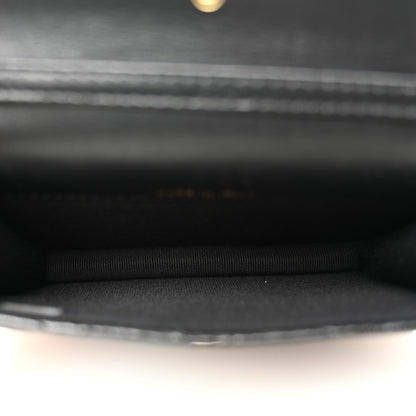 Chanel Calfskin Quilted Maxi Pearls Card Holder Flap With Chain Black 5 of 12