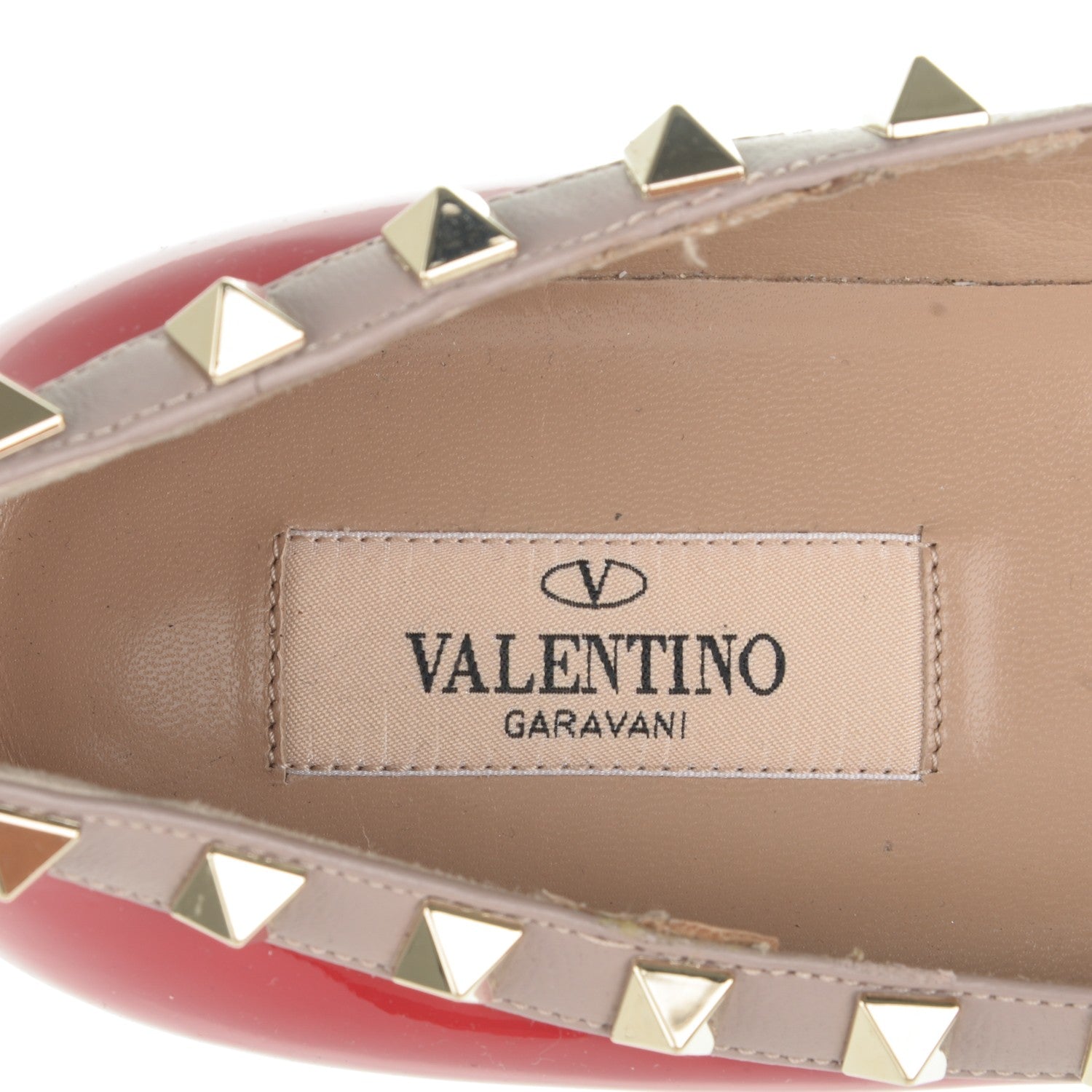 Valentino Garavani Patent Rockstud Ballerina Flats 37 Rosso Valentino Poudre 6 of 7