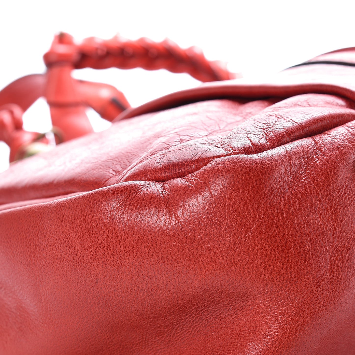 Lambskin Large Heloise Satchel Vermillion Red