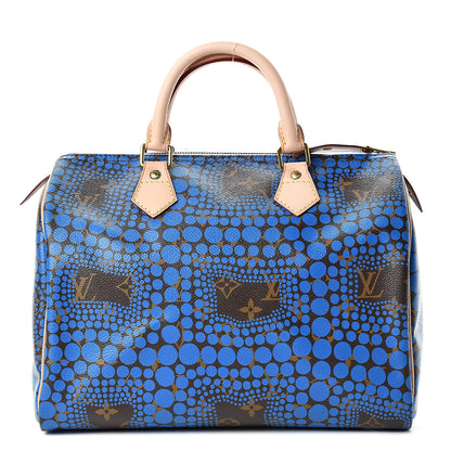 Louis Vuitton Monogram Kusama Town Speedy 30 Blue 1 of 14