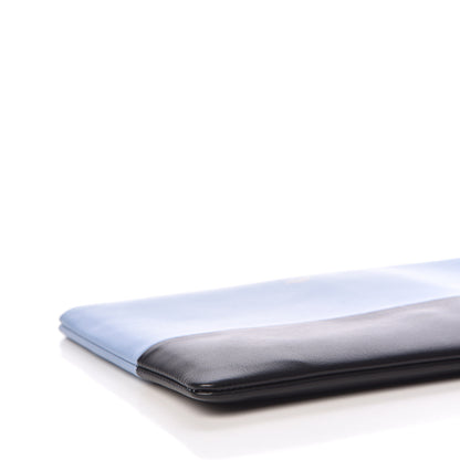 Celine Smooth Lambskin Bi-Color Solo Clutch Pouch Blue Black 9 of 10