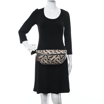 Burberry E-Canvas Monogram Medium Sonny Bum Bag Dark Beige 2 of 9