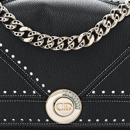Christian Dior Grained Calfskin Perforated Diorama Flap Bag Black 8 of 13