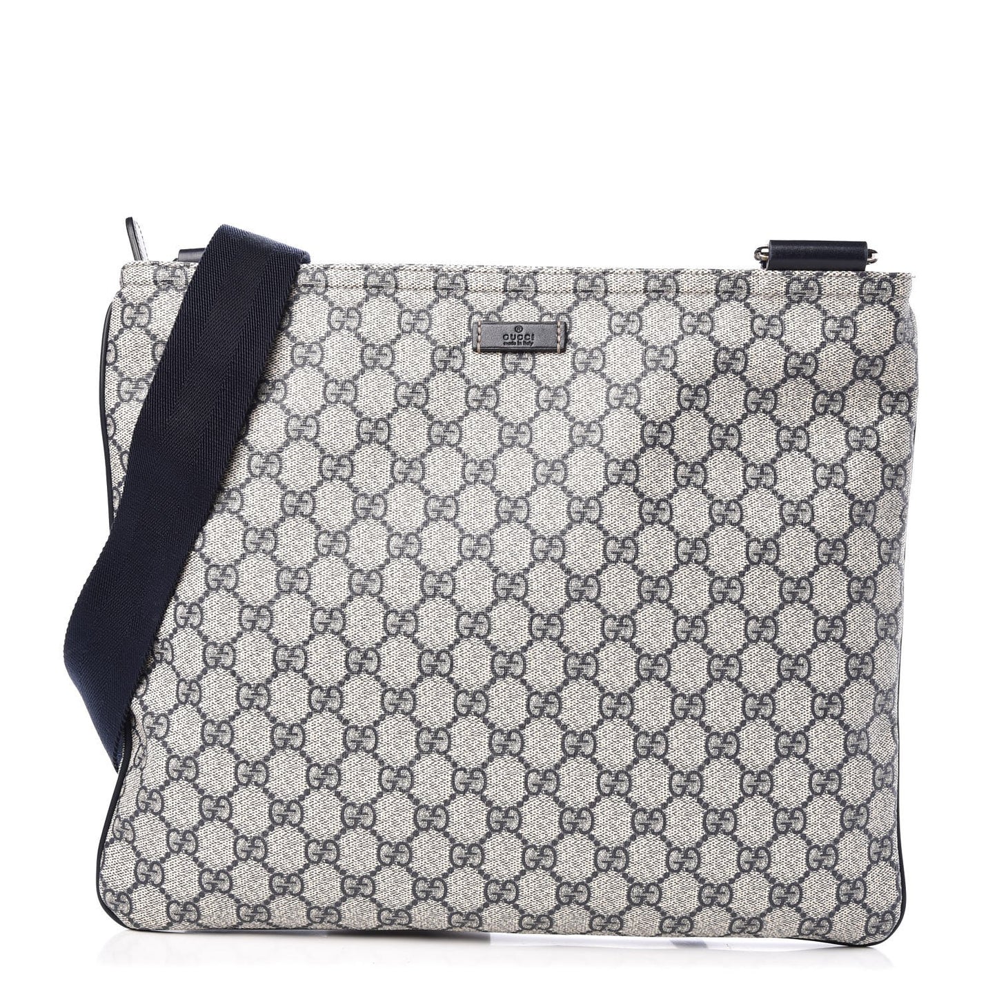 GG Plus Monogram Large Flat Messenger Bag Beige Blue