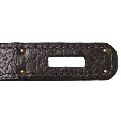 Hermes Taurillon Clemence Birkin 35 Chocolate 6 of 14