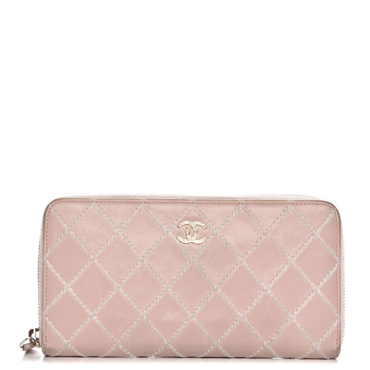 Chanel Lambskin Fancy CC Large Zip Around Wallet Pink 1 of 10