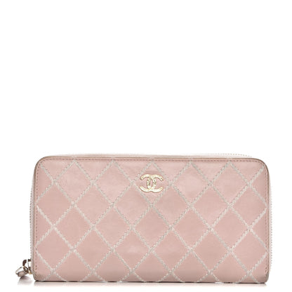Chanel Lambskin Fancy CC Large Zip Around Wallet Pink 1 of 10